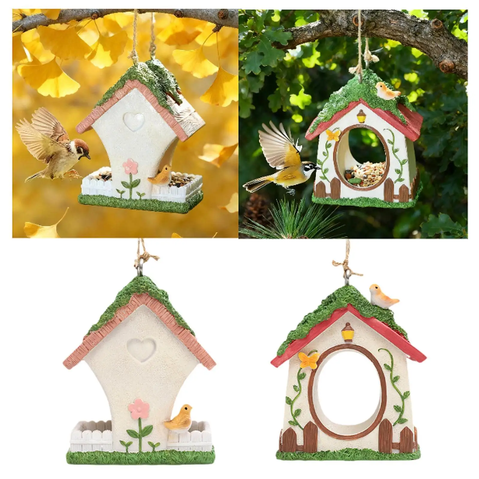 

Подвесной птичий домик, уникальная коробка-гнездо для колибри, декоративное птичье гнездо, маленькое место для отдыха для птиц для двора, уличное украшение для подарка