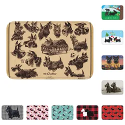 Vintage Scottie Dog Front Door Floor Entrance Mat Scottish Terrier Kitchen Bath Doormat Living Room Carpet Rug Toilet Footpad