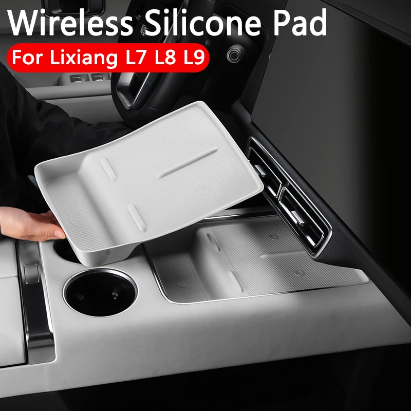 

Car Wireless Silicone Pad for 2022 2023 Li Lixiang L9 L8 L7 Leading Ideal Central Control Storage Box Anti Slip Pad Accessories