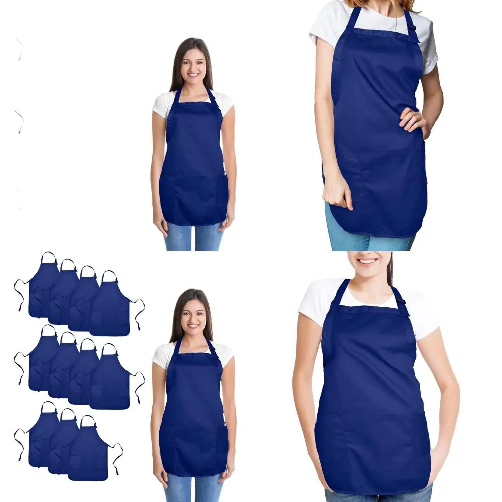 

Poly Cotton Kitchen Aprons, 12 Pack, Navy Blue, Restaurant & Home Use