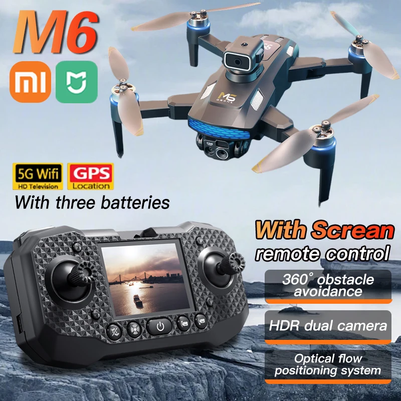 

Xiaomi M6 Drone 8K Professional For Xiaomi 4K Camera Drones 5G WIFI FPV Video UAV large screen remote control RC Dron Quadcopter