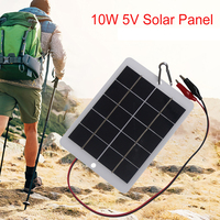 10W 5V Polycrystalline Solar Panel With Clip For Roads Landscape Lighting Parks Gardens 3.7-5V Battery Charging Solar Panel