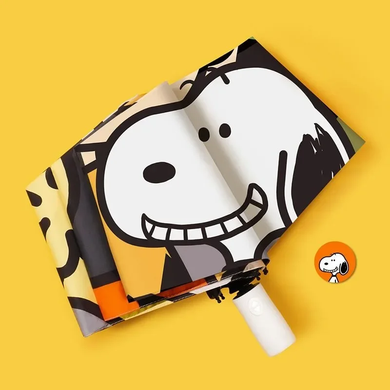 NEW Snoopy Cartoon Sun Umbrella Sun Protection Compact Portable Rain or Shine Fully Automatic Folding Umbrella Student Gift