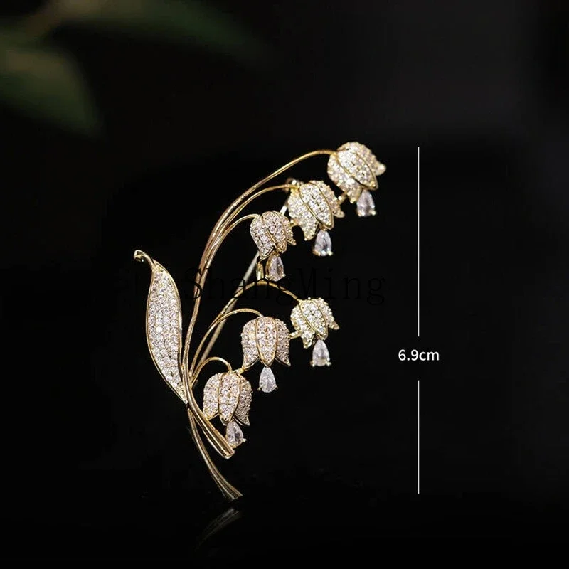 

CLL lily of the valley brooch women's luxury high-end temperament versatile new corsage pin suit big clothes accessories
