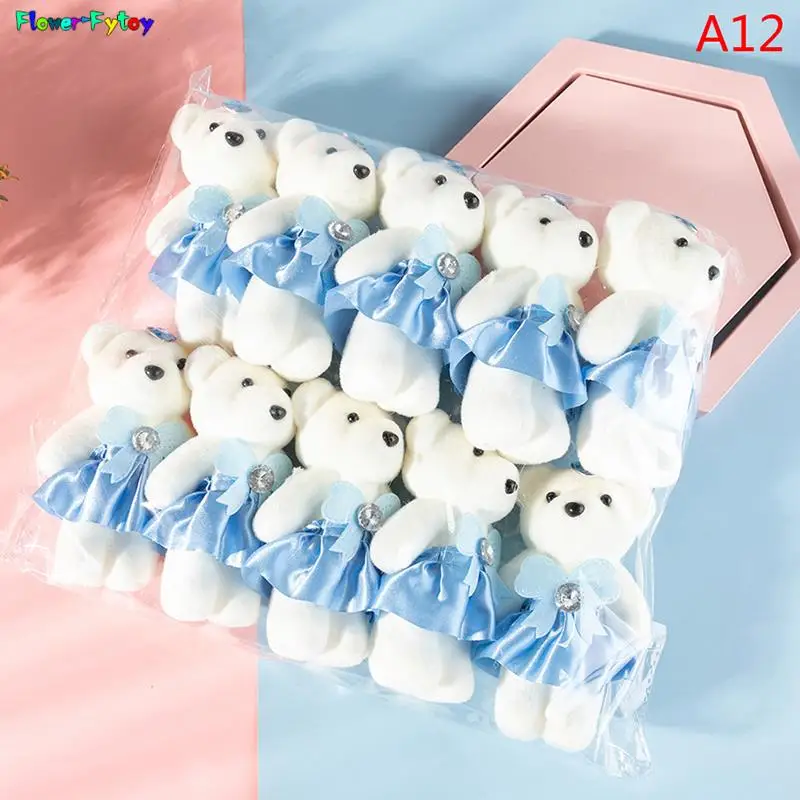 10Pcs Couple Models Pair Bear Flower Bouquet Cartoon Dolls Wedding Decoration Accessories Bubble Bear Decoration Birthday Gifts