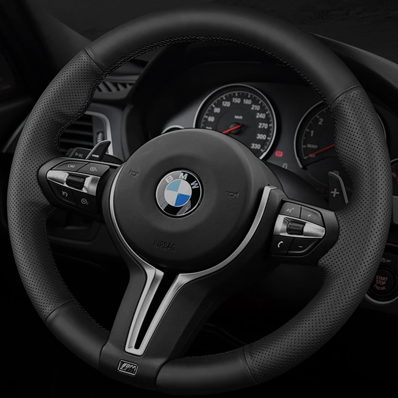 Custom Car Steering Wheel Braid Cover Non-slip 100% Fit For BMW M Sport F30 F31 F34 F10 F11 F07 X3 F25 F32 F33 F36 X1 F48 X2 F39