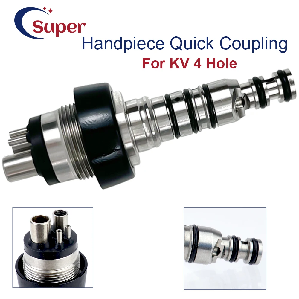 Dental Handpiece KV Quick Coupling Connector 4Hole Interface Quick Connect Coupler For Dental High Speed Handpiece