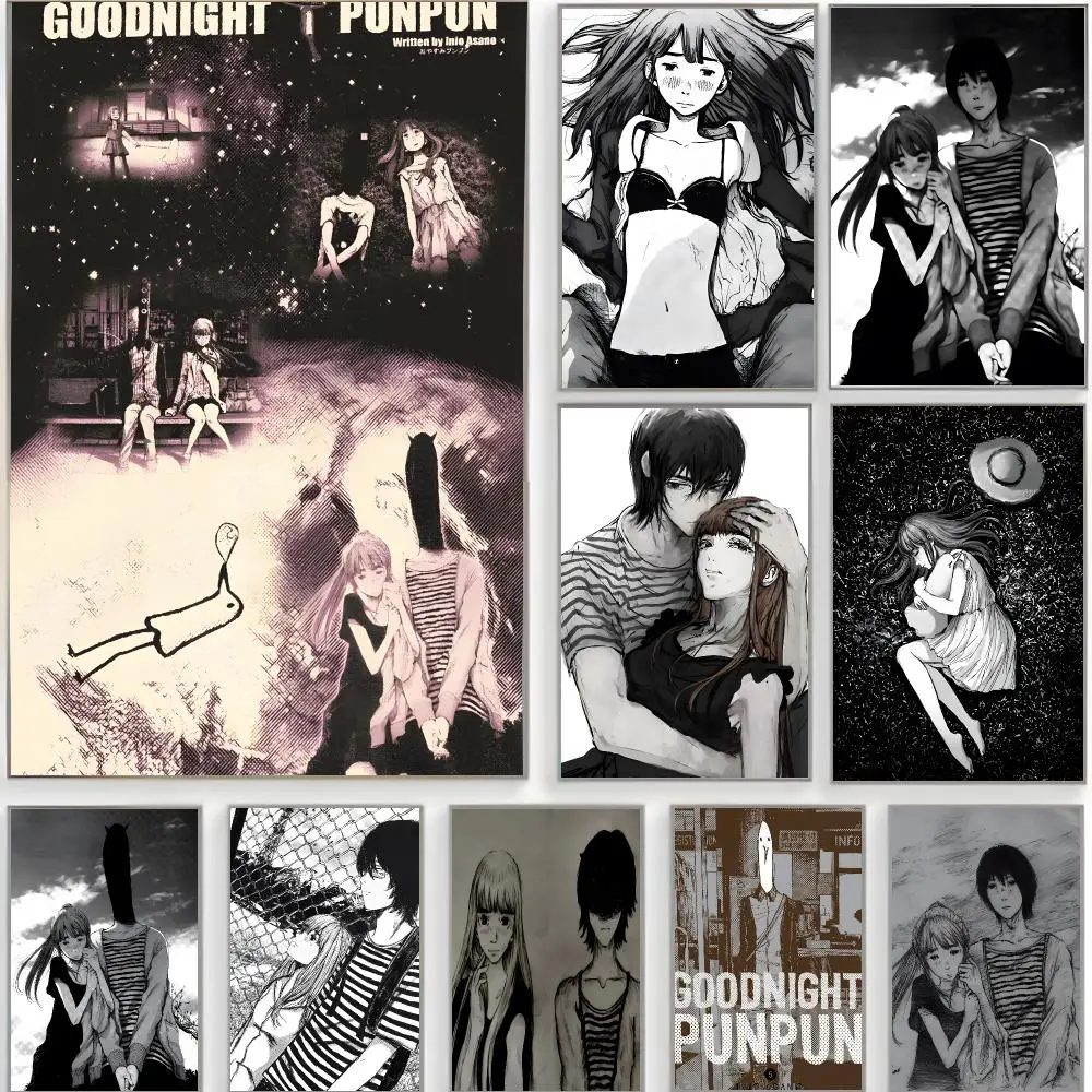 dark manga g-goodnight punpun Poster Classic Wall Art  Home Decor  Peel and Stick Unframed