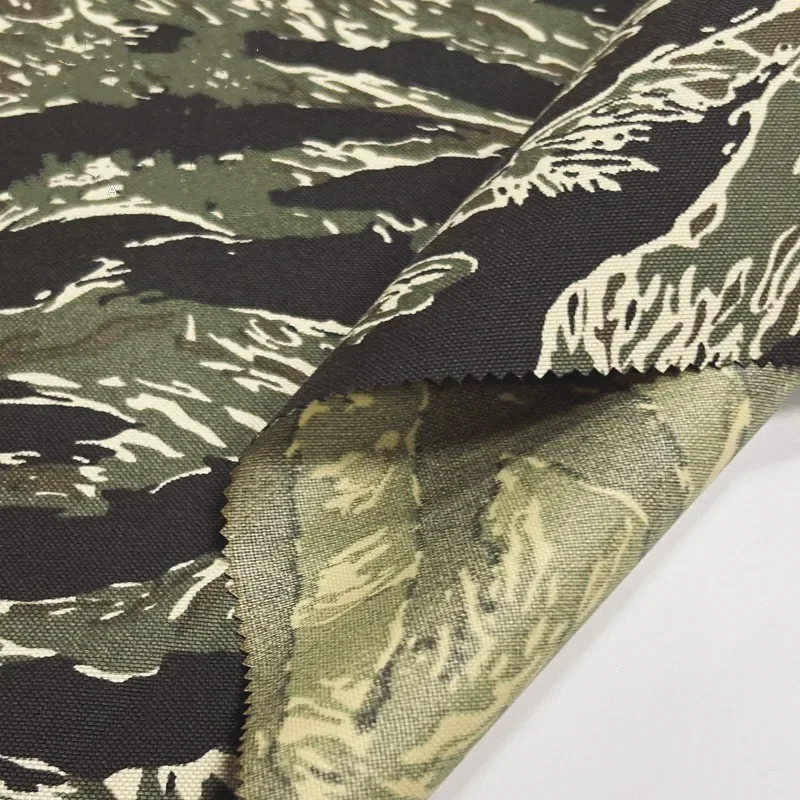 

1000D черный тигровый полосатый камуфляжный полиэстер ткань Оксфорд с покрытием из искусственной кожи жилет рюкзак ткань «сделай сам»