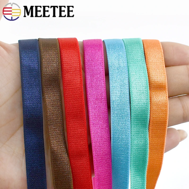 10/20/50M Meetee 6-15mm Spandex Elastiekjes Beha Schouderbanden Zachte Elasticiteit singels voor Ondergoed DIY Naaien Accessoires