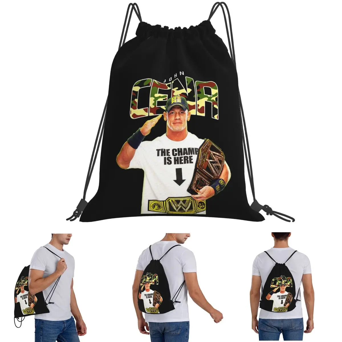 

John Cena Respect Earn It, рюкзаки с героями мультфильмов, повседневные сумки на шнурке, сумка для обуви, сумки для книг для мужчин и женщин, школьные