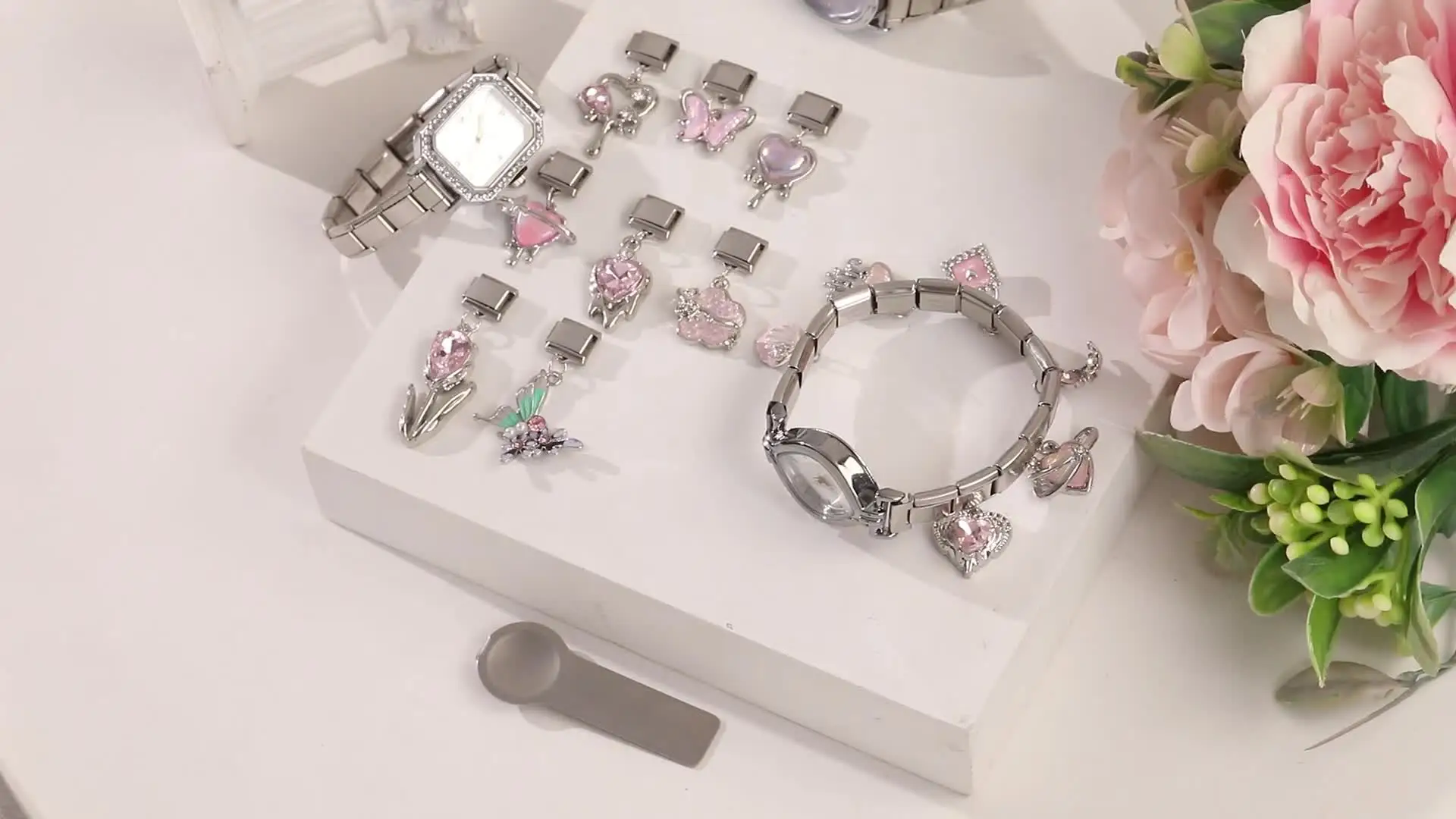 Connecteur de montre de mode en acier inoxydable, lien de charme italien de 9MM, en-tête de montre carrée pour femmes, Bracelet de liaison, bijoux à bricoler soi-même, cadeau