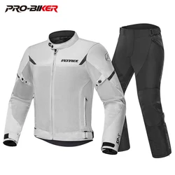 Summer Motorcycle Jacket Men Mesh Breathable Moto Jacket RidingOutdoor Rider Riding Pants Wear Detachable Clothing