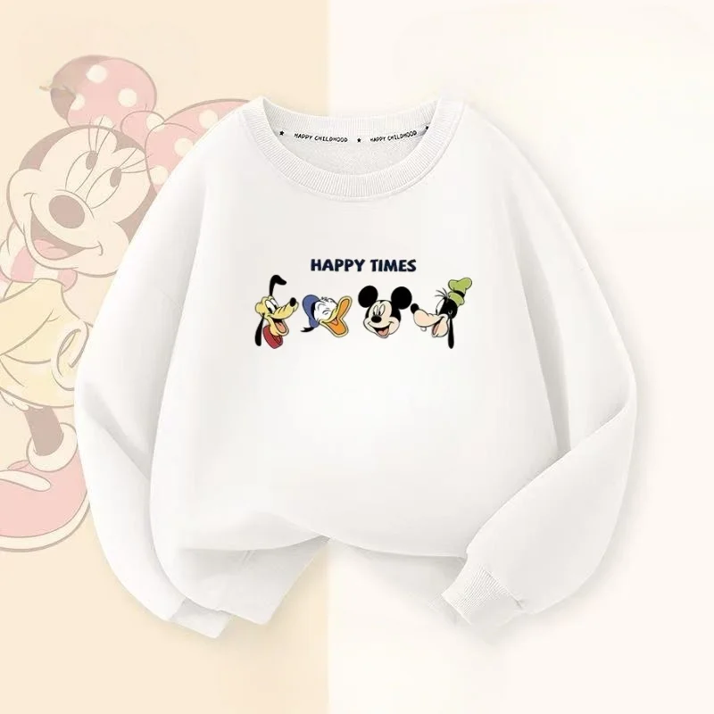 Autumn Baby Girls Cotton  Clothes Kid Boy Mickey Home Printed Long Sleeve Sweatshirt Children Cartoon O-Neck Soft Breathable Top