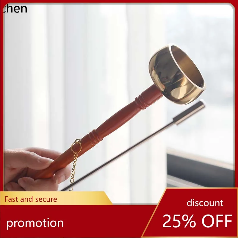 

Cz temple bell with wooden handle - religious buddhist supplies, percussion instrument for meditation, sound awakening