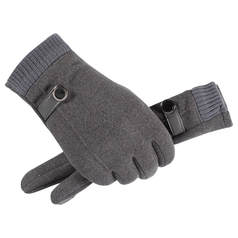 New Fashion Grace Men\'s Gloves Winter Vintage Warm Windproof Touch Screen Write Driving Full Finger Glove Mittens Wholesale