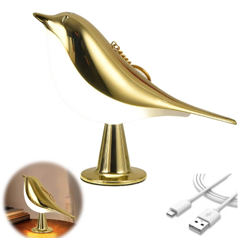 

Креативная сорока, ароматерапия, светодиодный автомобильный декор, прикроватный ночник с птицей, зарядка, трехцветная настольная лампа с активированным дотиком