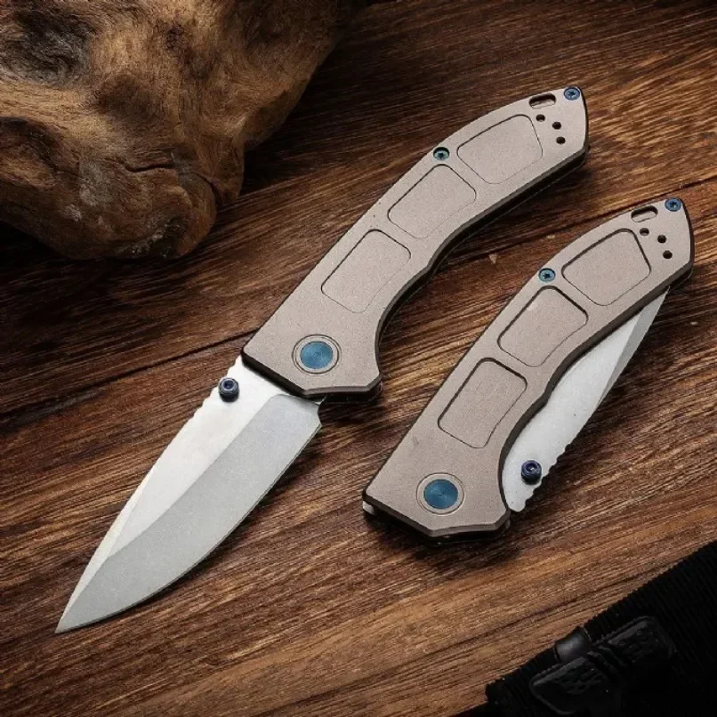 BM 748 Narrows Tactical Pocket Knife D2 Blade Outdoor Utility Stonewashed Defense Camping Folding Knives Hunting EDC Tools