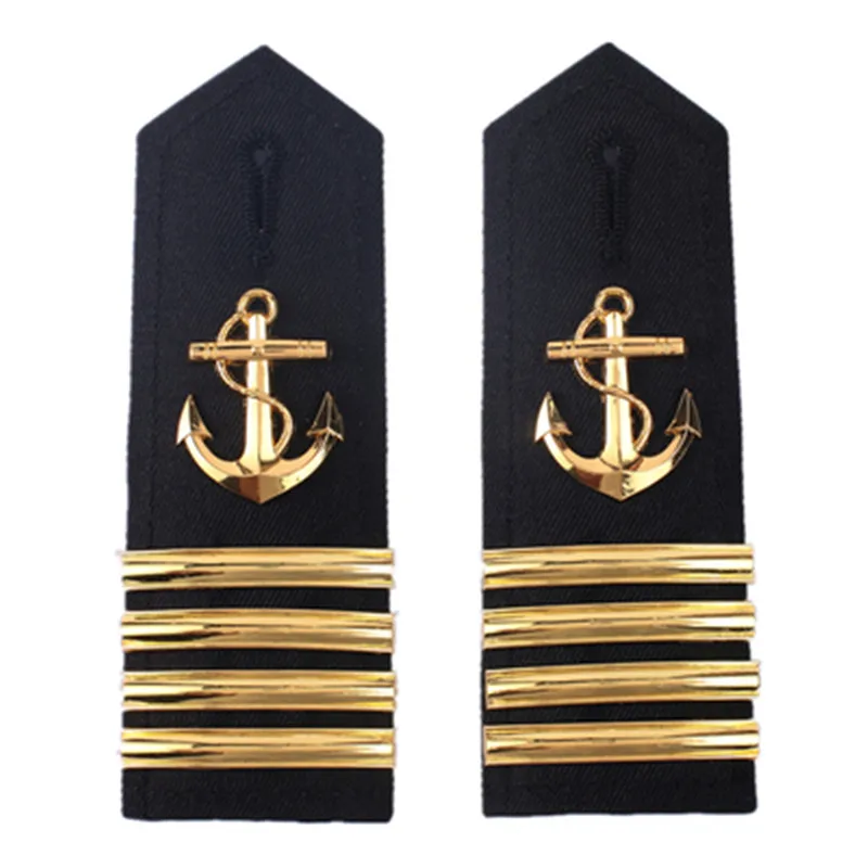 New Arrival Metal Shoulder Strap With  Anchor Paddle Golden Epaulettes For Sailor Captain Uniform Coat Cosplay