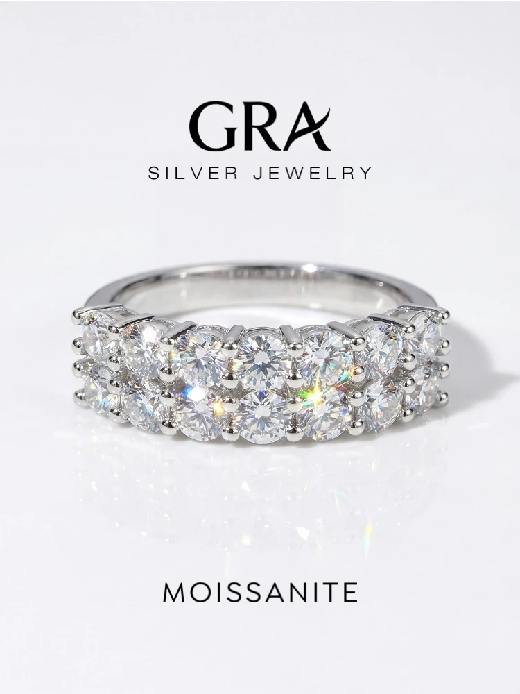 Gra Luxus 1.8ct d Farbe Moissan ite Diamantring für Frauen 1,4 Sterling Silber Hochzeit Verlobung Ewigkeit Band feinen Schmuck neu