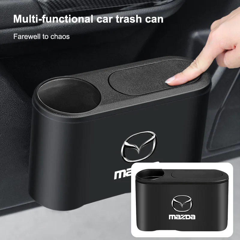

1Pcs Trash Can Emblem Garbage Box Bin Storage Car Accessories For Mazda 3 5 6 CX-3 CX-4 CX-5 CX-7 CX-9 Axela 6 RX8 7 MX3 MX5