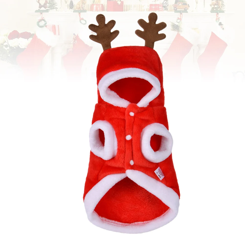 

Pet Warm Christmas Party Costume Suit Puppy Dog Size L Fashion Elk Design Comfortable Dog Clothes Outdoor Activities