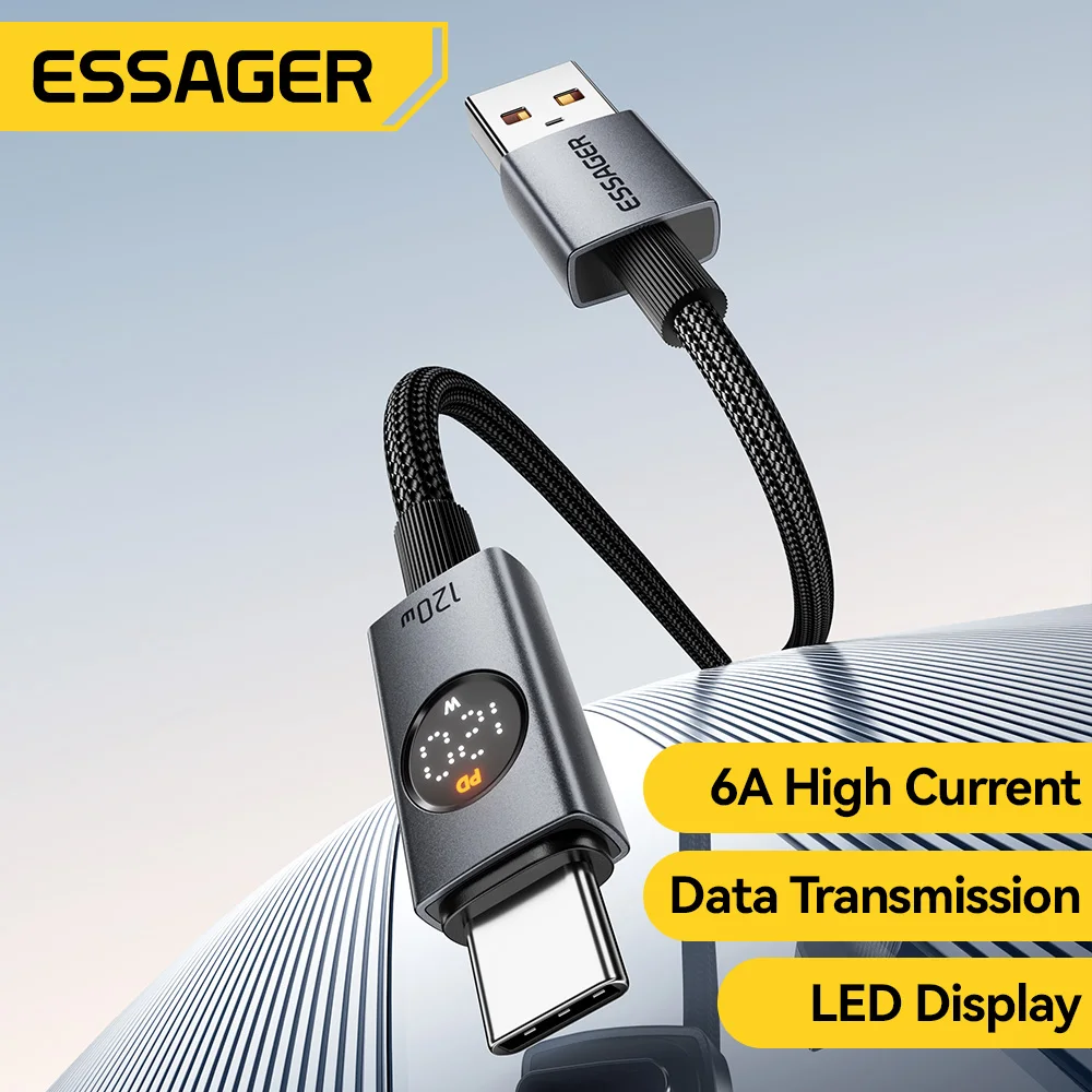 Essager 120W USB Type C Cable 7A Super Fast Charging For Xiaomi 17 14 13 12 Pro Redmi K80 Note 14 POCO F7 USB A To Type C Cable