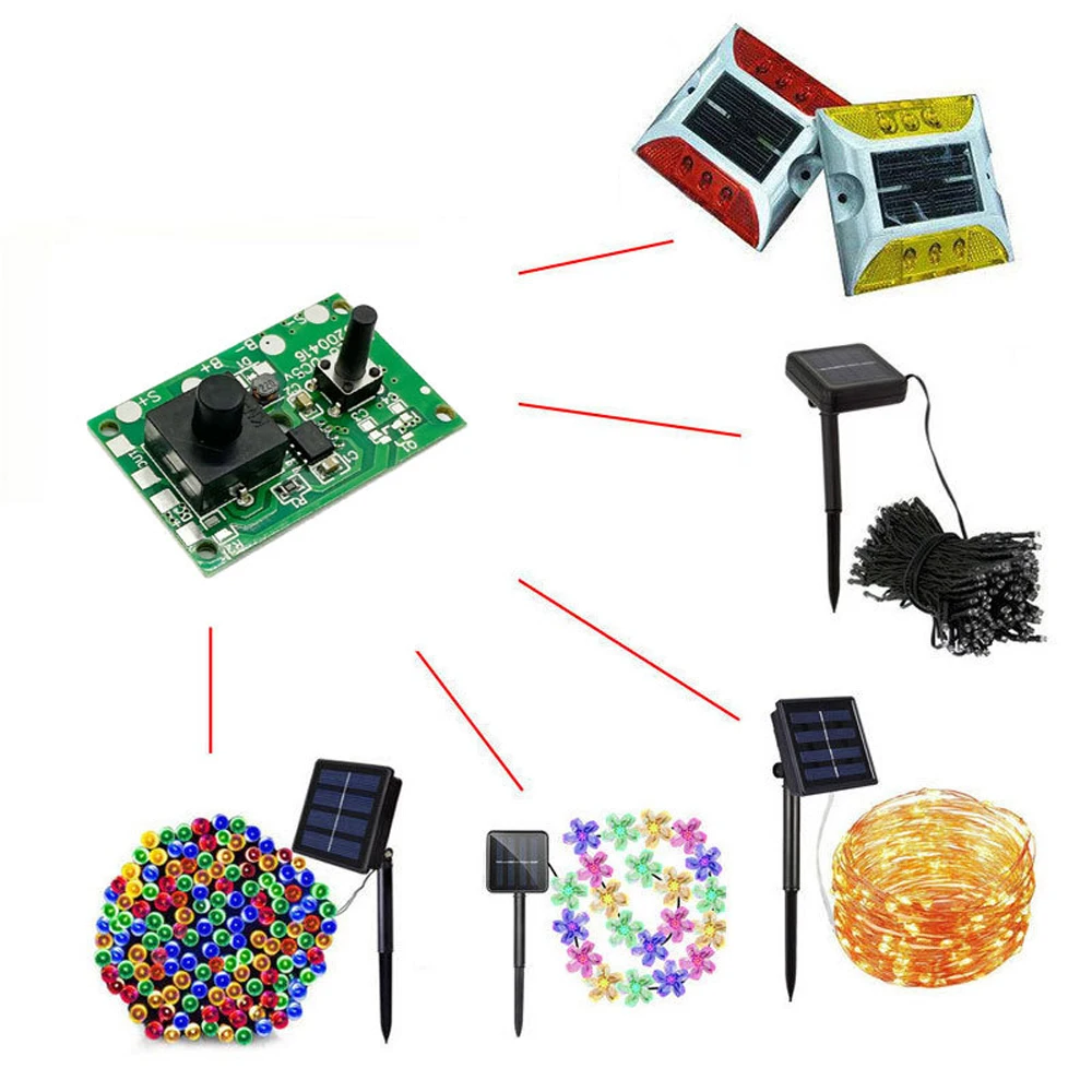 

Ss1208 1.2V Solar String Lamp Circuit Board With Switch Solar String Lamp Controller 8 Lighting Mode