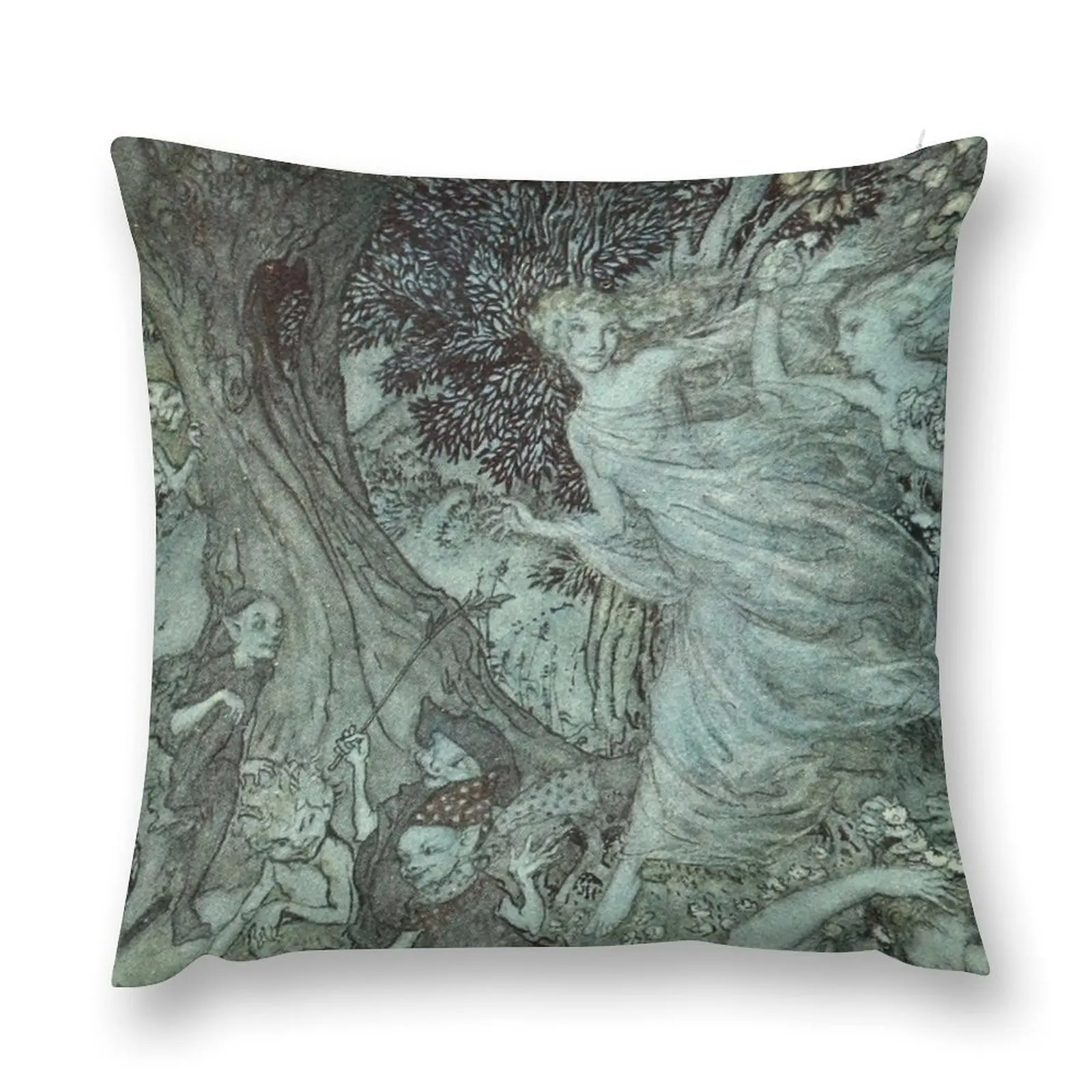 Arthur Rackham- Wood Nymphs Throw Pillow Throw Pillow Luxury Pillow Case