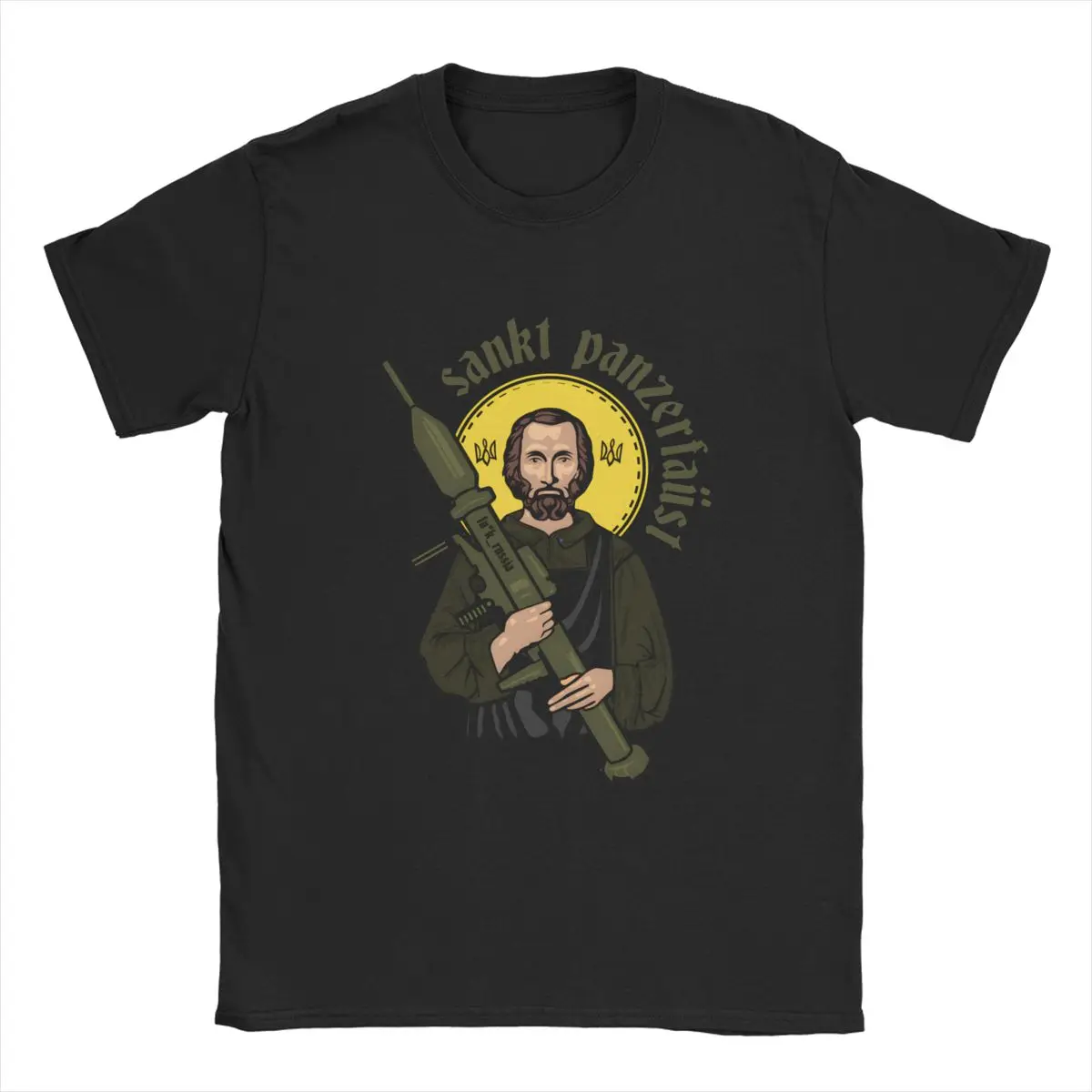 Saint Panzerfaust UKRAINE saint javelin t shirt for men Cotton Casual T-Shirt Crew Neck Tees Short Sleeve Tops Birthday Gift