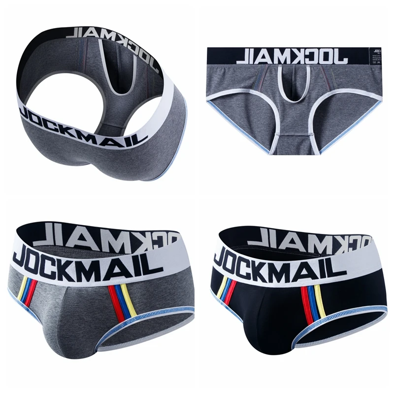 JOCKMAIL Brand Sexy Men Underwear Briefs U Convex Big Penis Pouch Design Wonderjock Men Cotton Briefs Gay Underwear Push Up