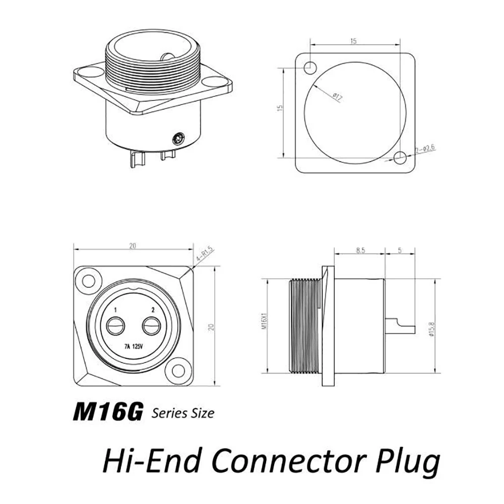 Monosaudio GM16G Reines Kupfer Vergoldeter XLR 2-Pin Stecker Buchse Panelmontage Chassis-Anschluss Adapter – Detail 3