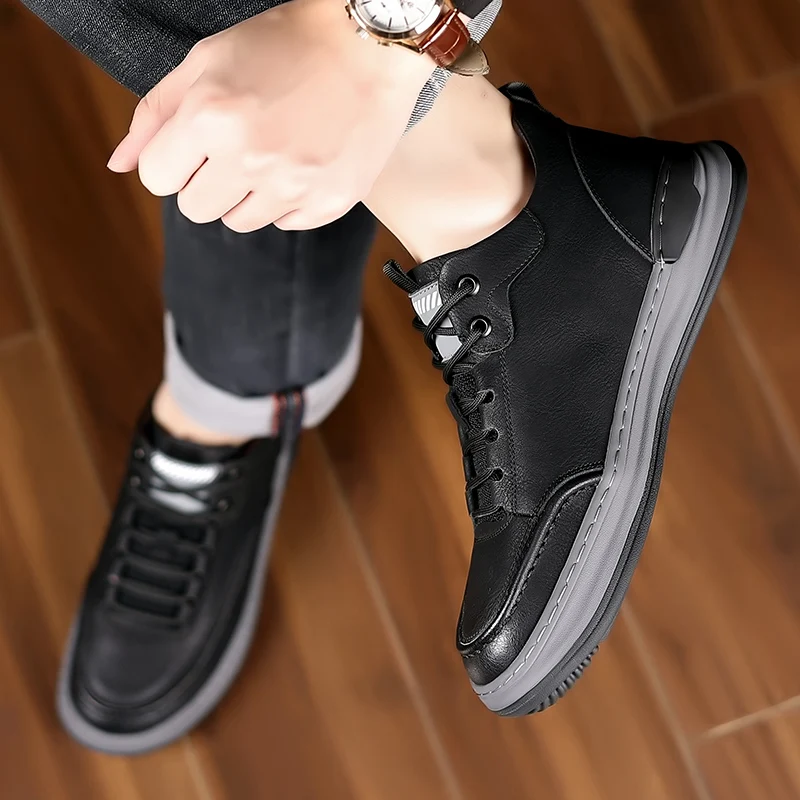 

Winter Velvet Warm Men Outdoor Snow Boots Luxury Brand Leather Oxford Shoes Quality Flat Bottomed Comfort Anti Slip Sports Shoes