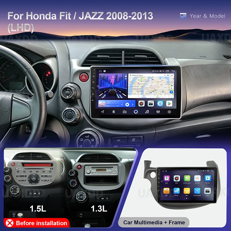 2Din Car Radio For 2008-2013 Honda Fit Jazz 10inch Android Navigation Host Machine Intelligent CarPlay Video Player GPS 4G Cable