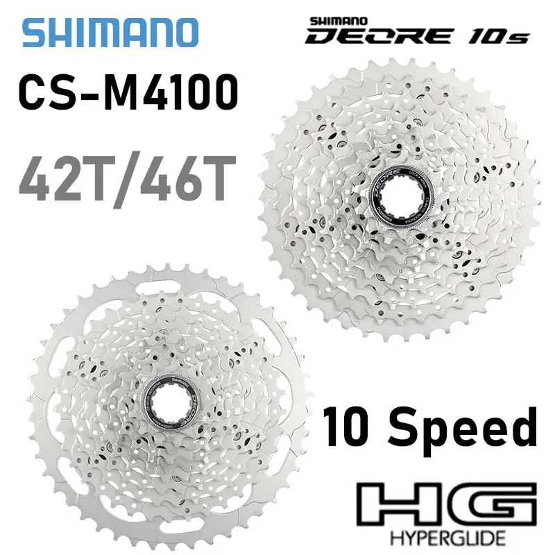 Shimano 10 Speed Cassette Deore M4100 42T 46T 10V MTB K7 Mountain Bike Ratchet 10S Bicycle Freewheel