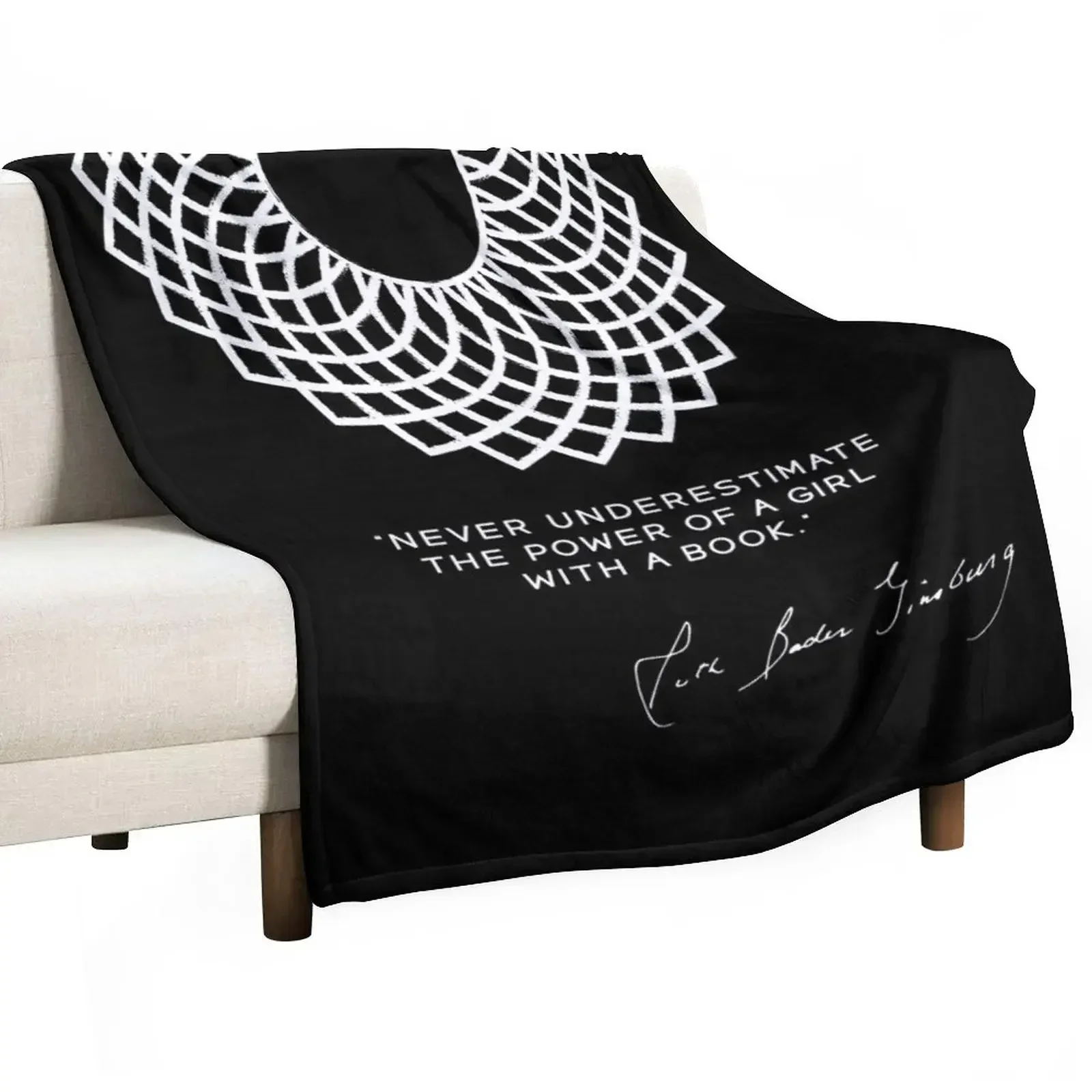 

RBG Never Underestimate the Power of a Girl With a Book Throw Blanket Loose Single Stuffeds Blankets