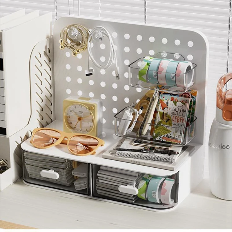 Abwr-kait jenis laci papan lubang, kartu kecil berdiri tampilan Desktop kotak penyimpanan idola meja penyimpanan organisasi alat tulis