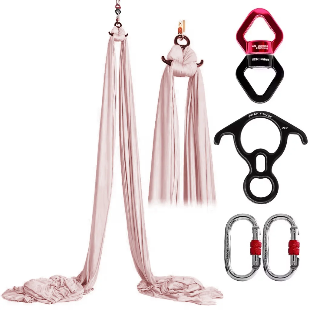 

19m Yoga Aerial Silks Full Set Yoga Fitness kit for GYM Home Outdoor Anti-Gravity Body Building Yoga Belt Silk Swing Pilates