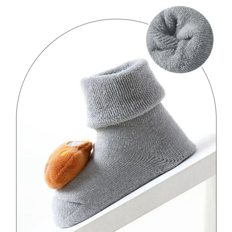 Calcetines de Algodón Grueso para Bebés Recién Nacidos, de 0 a 3 Años, Cálidos para Invierno, Unisex, Antideslizantes