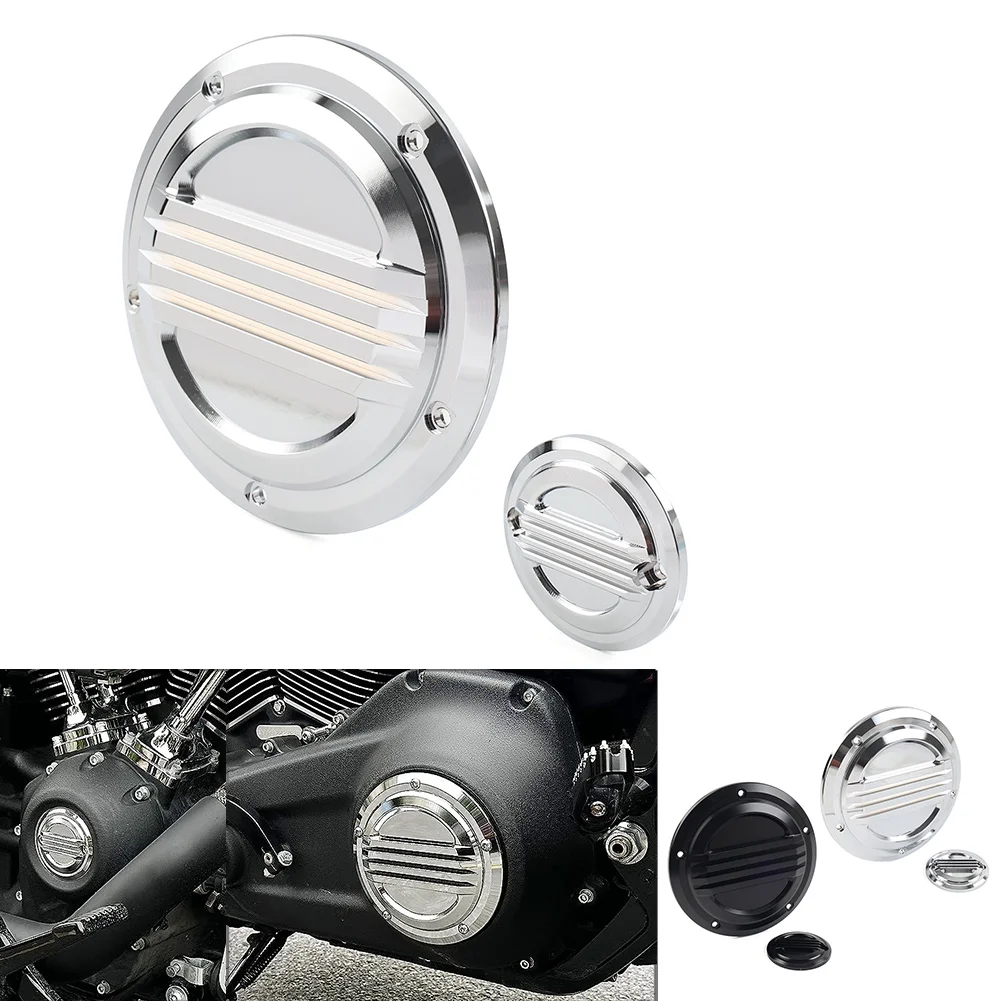 

2Pcs Motorcycle Derby Cover Timing Timer Cover For Harley Davidson Softail 2018 2019 2020 2021 2022 Chrome/Black
