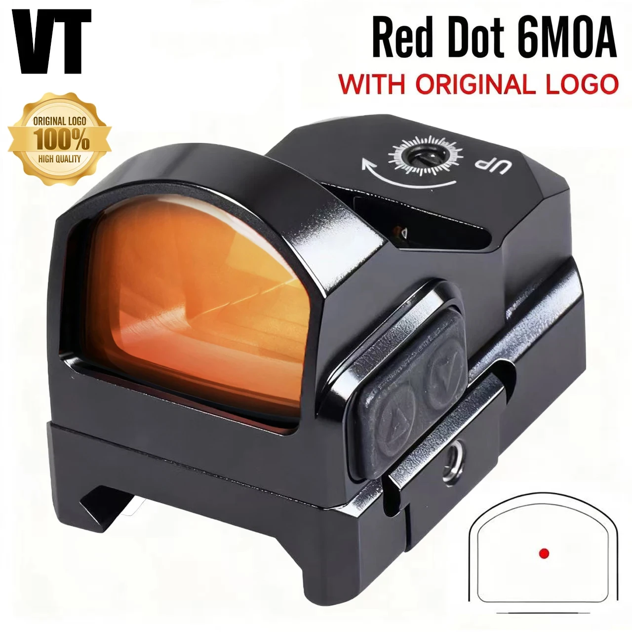 

Original VT 6moa Red Dot Sight Optics Hunting Compact Riflescope Co-witness 20mm Rail Mount Precision Shooting Sight