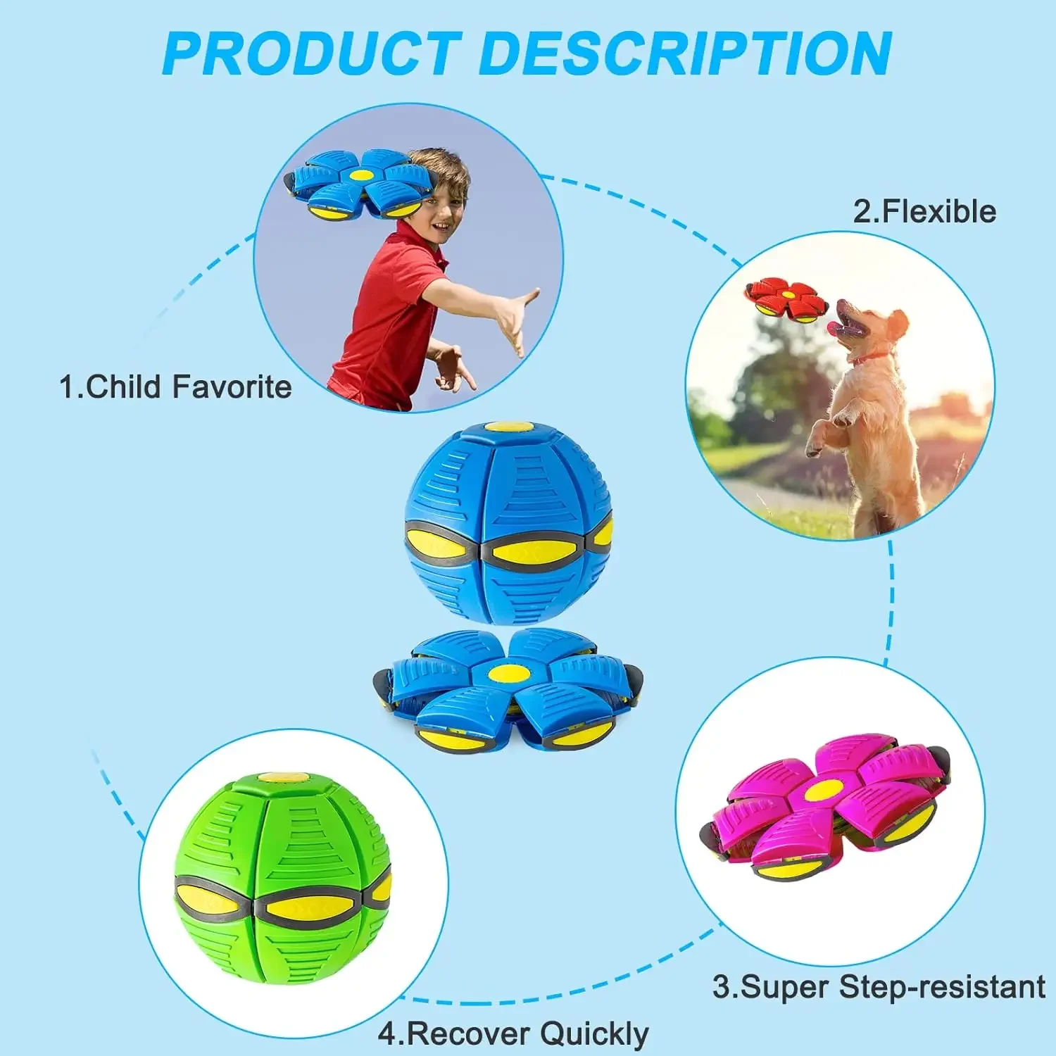 Interactive Magic Flying Saucer Ball Dog Toys Funny Pet Toy Flying Saucer Outdoor Dog Training Toy Pelota Perro Dogs Accessoires