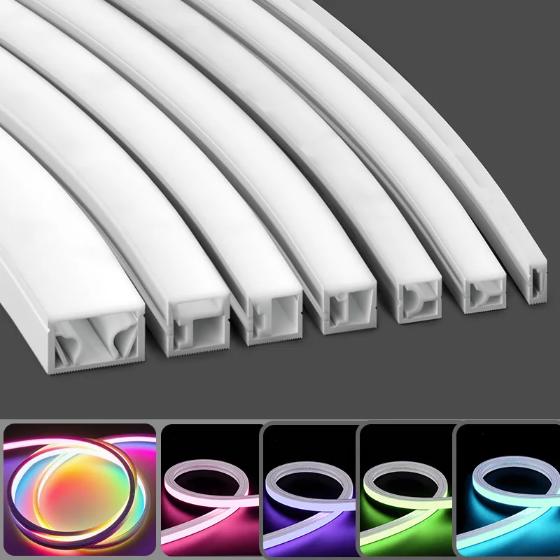 Flexible Silicone LED Channel Profile Horizontal Bend Diffuser for Custom Shape Linear Lighting
