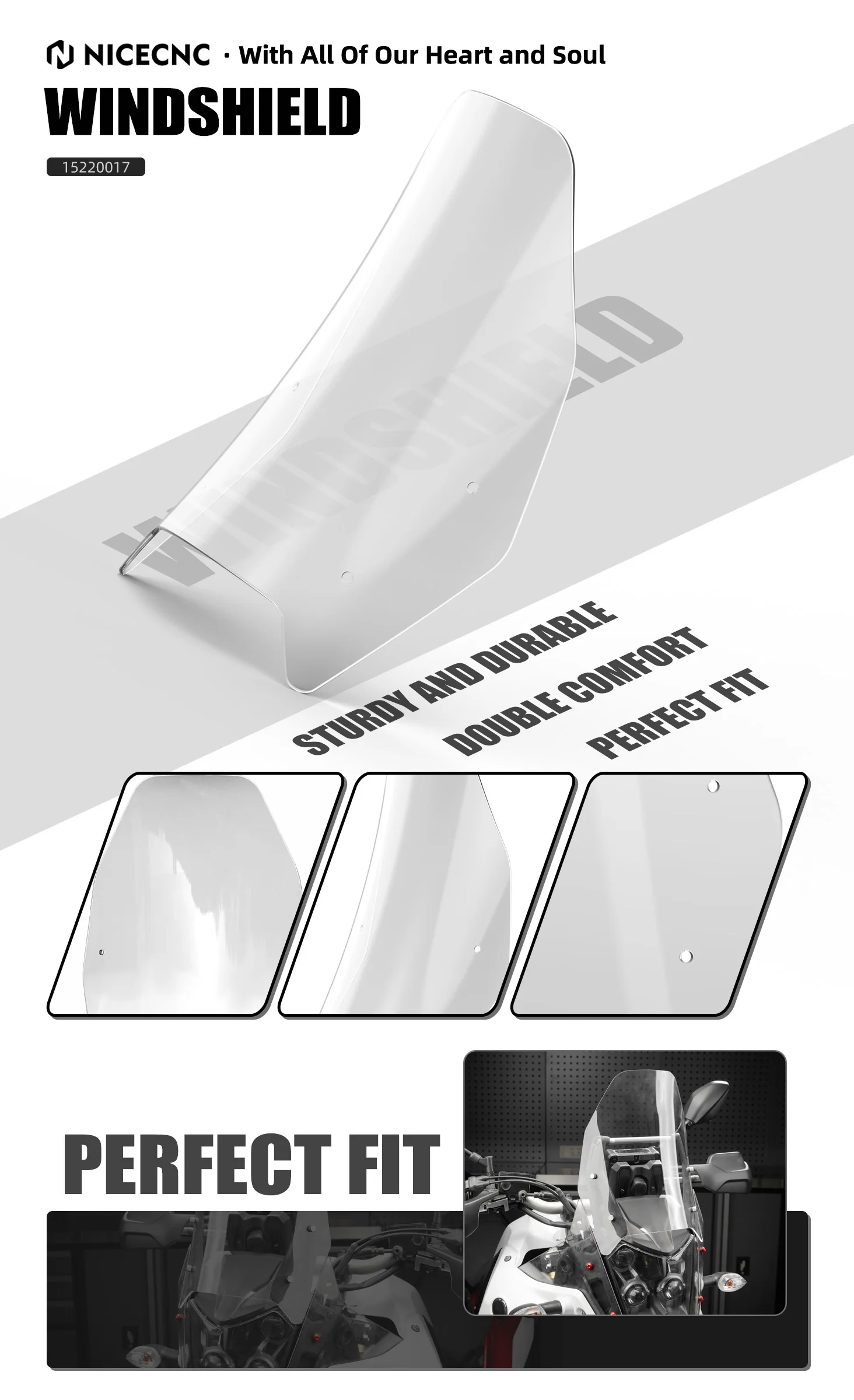 Für Yamaha Tenere 700 T700 XTZ 700 2019-2024 Windschutzscheibe Windschutzscheibe T7 TENERE 700 XTZ 700 Tenere 700 T700 Windabweiser Schutz – Detail 1