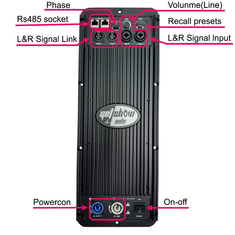 Modulo amplificatore Subwoofer GETSHOW 6000W a 2 canali amplificatore professionale a piastra per altoparlanti classe D con processore Audio DSP