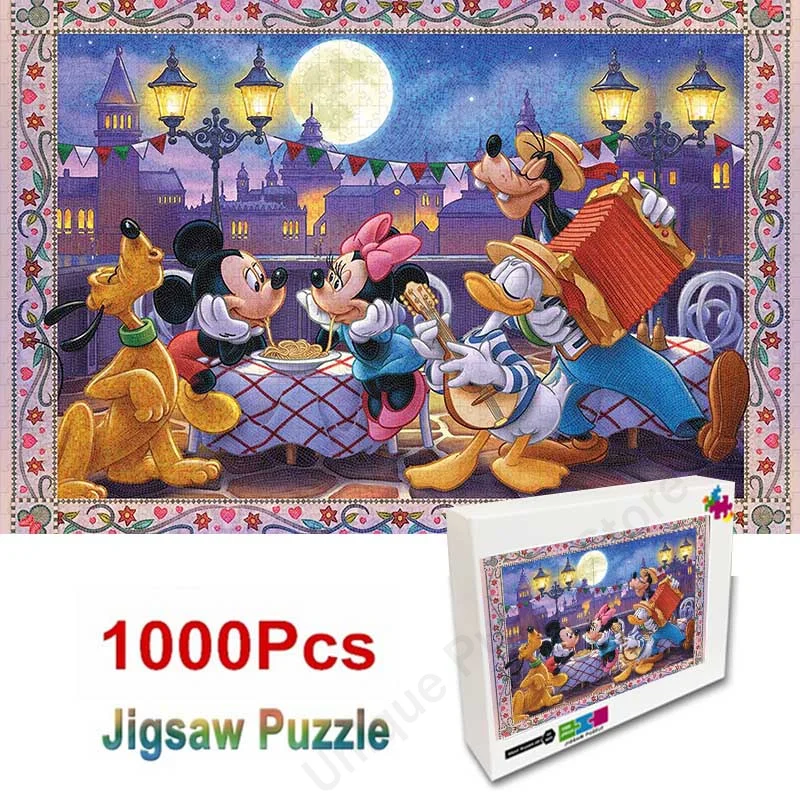 

Disney Anime Mickey Mouse Jigsaw Puzzles 35/300/500/1000 Pieces Educational Diy Wooden Decompressing Diy Gifts Home Decoration