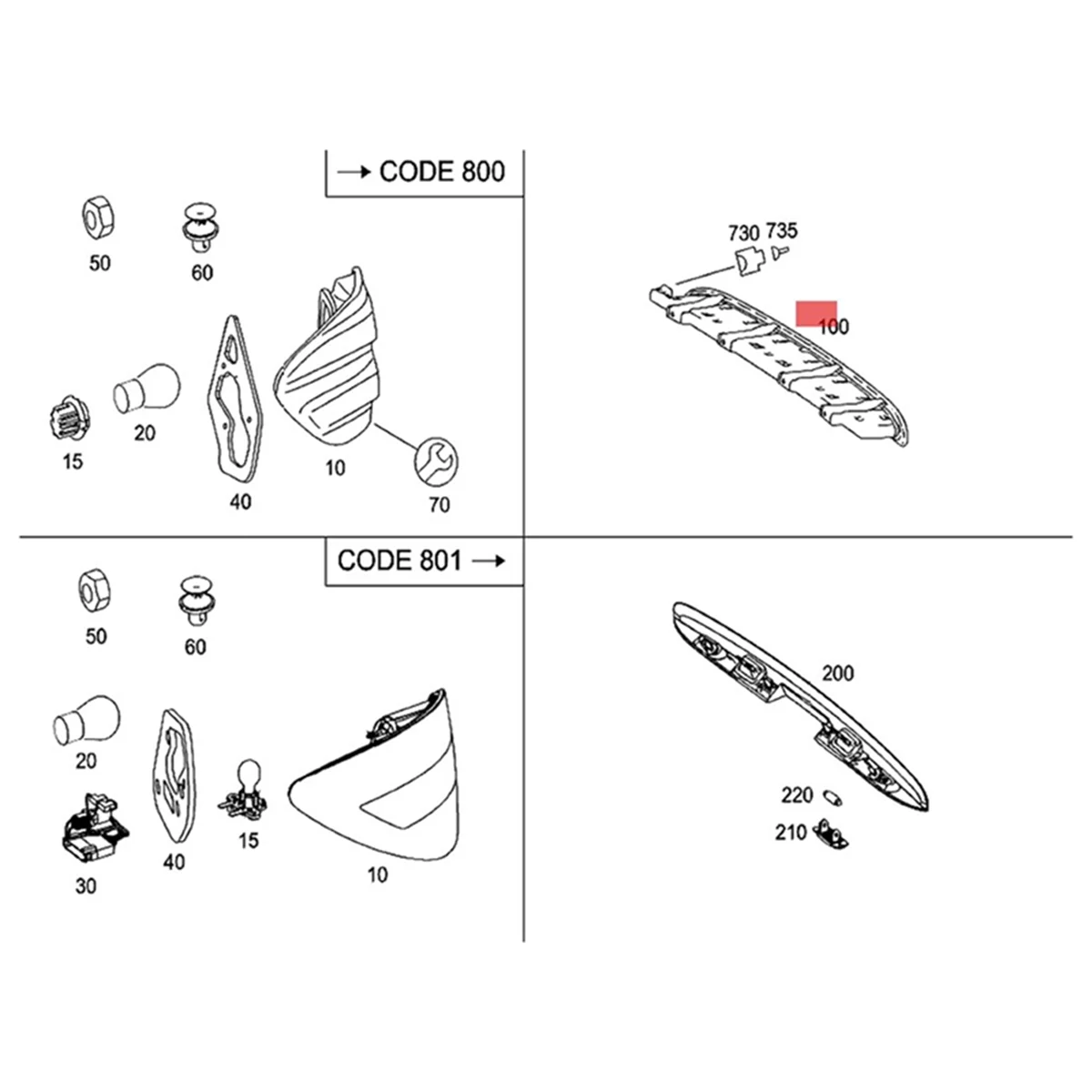 Car 3RD Third Brake Stop Light A2518201156 for R/ Cl  W251 X164 R500 R350 R320 GL450 Rear Brake Light