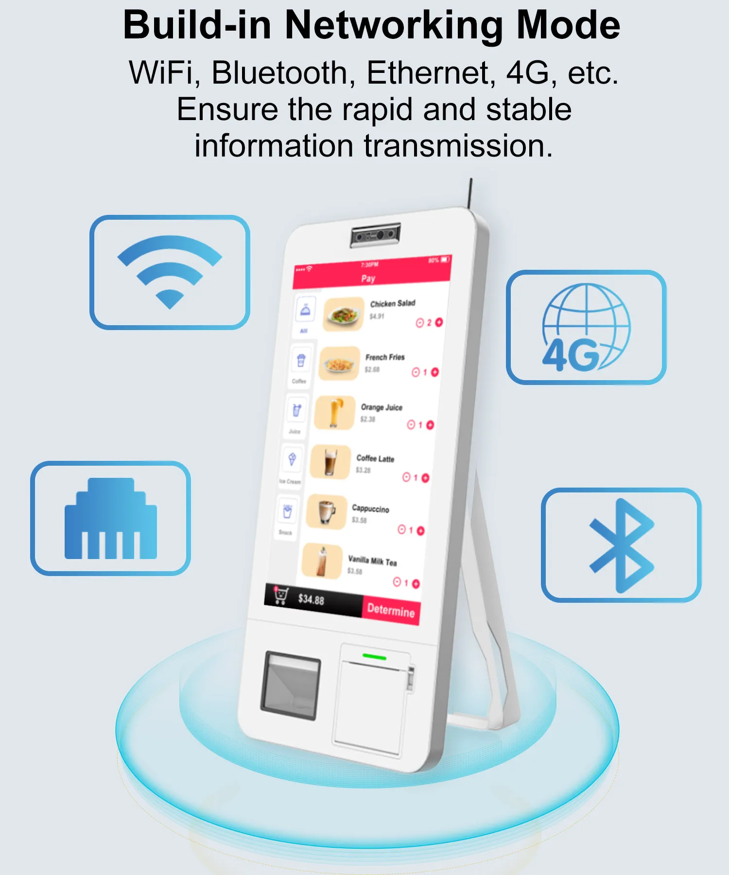 21,5 polegadas Android/Windows OS Self Service Pagamento Quiosque Máquina Hotel Auto Verificação no Quiosque de Vending Self Service