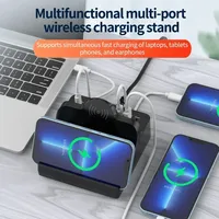 8In1 110W 6 Port USB Charger Station Dual Fast Wireless Charging Type C QC3.0 PD3.0 65W Quick Charge For iPhone Xiaomi Laptop