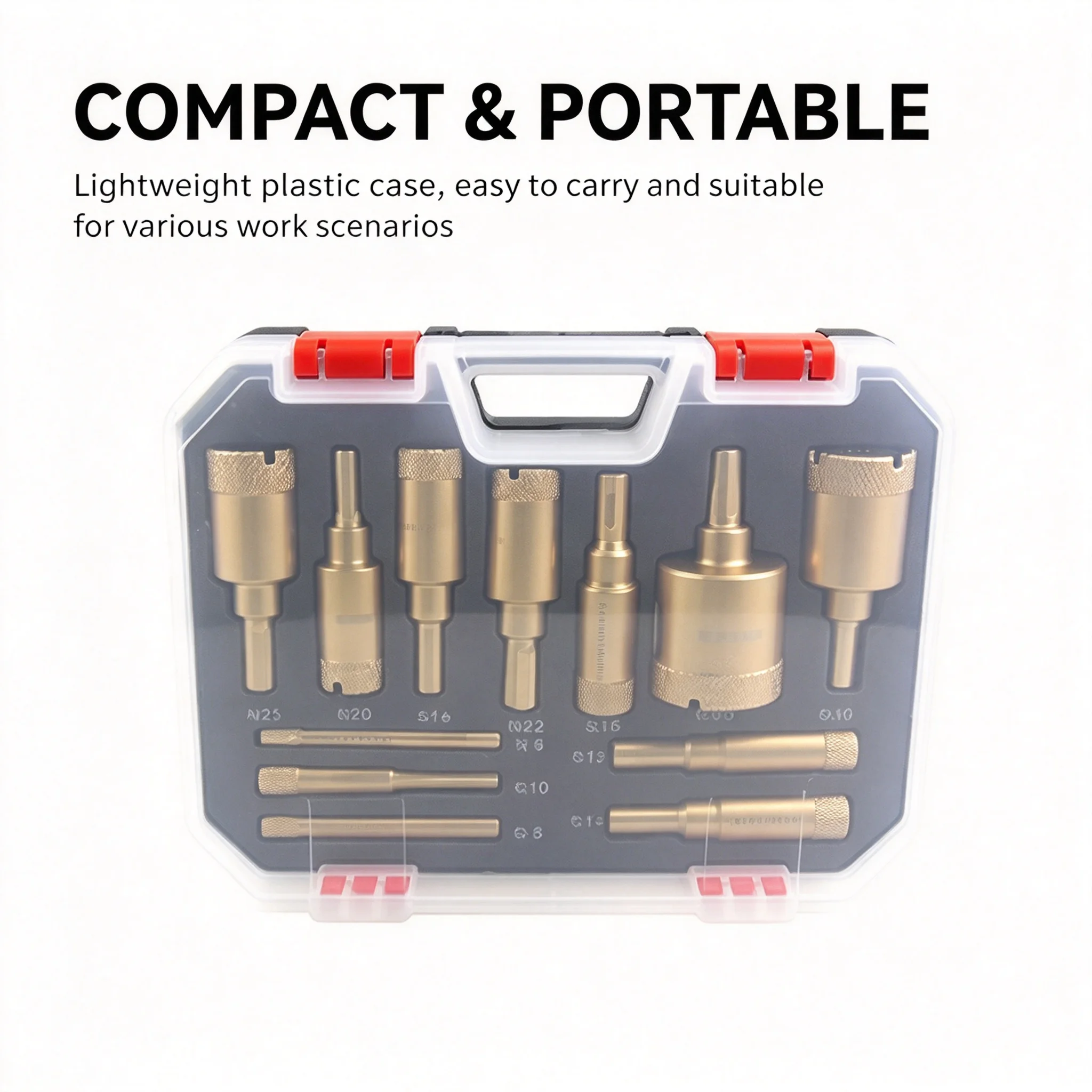 12Pcs Diamond Drill Bit Set 6-35mm Hole Saw Kit for Glass Marble Granite Ceramic Tile Wet Drilling Faucet Installation